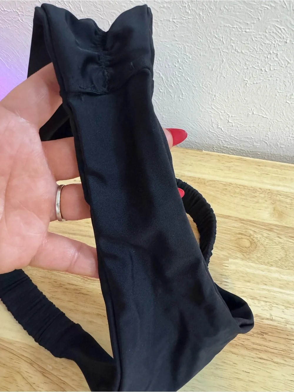 Black Thong Low Rise Scrunch Bottoms